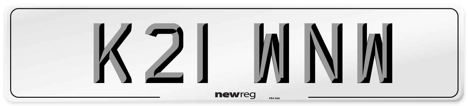 K21 WNW Number Plate from New Reg
